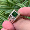 Top Quality Vivid Green Swat Emerald Zamurd Stone Sterling Silver 925 Ring AAA Quality Swat Emerald Stone Ring Real Genuine Emerald Ring