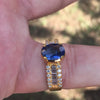 Royal Blue Natural Ceylon Blue Sapphire Stone 18k Gold Ring Royal Blue Color Real Original Ceylon Sapphire Stone 18k Gold Ring Unheated