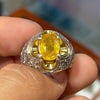 Natural Unheated Untreated African Yellow Sapphire Pukhraj Stone Sterling Silver Ring Real Sapphire Ring Original Yellow Sapphire Stone Ring