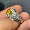 Natural Unheated Untreated African Yellow Sapphire Pukhraj Stone Sterling Silver Ring Real Sapphire Ring Original Yellow Sapphire Stone Ring