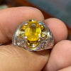 Natural Unheated Untreated African Yellow Sapphire Pukhraj Stone Sterling Silver Ring Real Sapphire Ring Original Yellow Sapphire Stone Ring