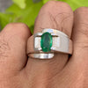 Vivid Green Zambian Emerald Sterling Silver Mens Ring Natural Zambian Emerald Ring Real Emerald Ring Original Emerald Ring A+ Quality Zamurd