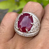 Pigeon Blood Red African Red Ruby Ring Real Ruby Ring Original Untreated Ruby Ring Natural Unheated Ruby Ring Oval Cut Mens Ruby Ring Silver