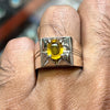 Original Honey Color Ceylon Yellow Sapphire Stone Sterling Silver Ring Real Natural Pukhraj Stone Silver Ring Untreated Yellow Sapphire Ring