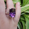 Natural Amethyst Stone Sterling Silver Womens Ring Real Original Amethyst Stone Ring Unheated Untreated Amethyst Stone Ring Genuine Amethyst