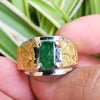 Real Swat Emerald Zamurd Stone Sterling Silver Mens Ring Fine Emerald Ring Natural Emerald Gemstone Ring Swat Original Emerald Stone Ring