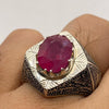 African Red Ruby Yaqoot Manic Stone Sterling Silver 925 Ring Original Ruby Ring Real Ruby Mens Ring Genuine Ruby Gemstone Ring Untreated