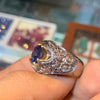 Cornflower Royal Blue Ceylon Blue Sapphire Stone Ring Gold Plated Mounting Ring Real Ceylon Corundum Neelam Gemstone Ring Original Neelam