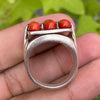 Red Coral Marjan Moonga Stone Silver 925 Ring Real Moonga Stone Ring Natural Coral Red Marjan Stone Ring Shia Ring Islamic Ring Genuine Ring