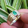 Natural Zambian Emerald Stone Silver 925 Ring Semi Transparent Low Inclusion Untreated Real Zambian Emerald Zamurd Fine Gemstone Ring Mens