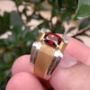 Natural Rahodolite Red Garnet Stone Sterling Silver Ring Real Red Emerald Cut Garnet Ring Original Certified Red Garnet Stone Silver Ring