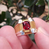 Natural Rahodolite Red Garnet Stone Sterling Silver Ring Real Red Emerald Cut Garnet Ring Original Certified Red Garnet Stone Silver Ring