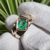 Top Quality Natural Zambian Emerald Stone Ring Real Original Zamurd Stone Ring Genuine Zambian Emerald Silver Ring AAA Zambian Emerald Ring