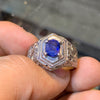 Natural Ceylon Blue Sapphire Ring Real Blue Sapphire Silver Ring Original Royal Blue Ceylon Sapphire Fine Fashion Gemstone Ring Real Neelam