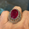 Pigeon Blood Red Mozambique Ruby Stone Sterling Silver Ring Real Natural Mozambique Ruby Ring 100% Genuine Original Untreated Ruby Ring AAA