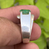 Vivid Green Zambian Emerald Sterling Silver Mens Ring Natural Zambian Emerald Ring Real Emerald Ring Original Emerald Ring A+ Quality Zamurd