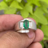 Vivid Green Zambian Emerald Sterling Silver Mens Ring Natural Zambian Emerald Ring Real Emerald Ring Original Emerald Ring A+ Quality Zamurd