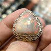 Ethiopian Fire White Opal Sterling Silver 925 Ring Real Opal Fire Ring Natural Ethiopian Fire Opal Ring Untreated Opal Ring Opal Mens Ring