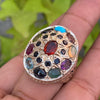 Natural Ruby Blue Sapphire Opal Feroza Peridot Emerald Aqeeq Aquamarine Garnet Multi Stone Sterling Silver Ring 9 Ratan Silver Ring 925 Mens