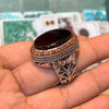 Pigeon Blood Red Yemeni Aqeeq Akik Haqeeq Stone SilverRing Natural Yamani Aqeeq Ring Real Original Genuine Yamani Akik Stone Ring Blood Red