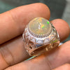 Original Ethiopian Fire White Opal Stone Ring Natural Opal Ring Real White Fire Opal Ring Opal Mens Ring Opal Fine Stone Ring Fire Opal