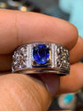 Natural Royal Blue Ceylon Sapphire Sterling Silver Ring Original Ceylon Blue Sapphire Neelam Gemstone Ring Real Ceylon Royal Blue Sapphire