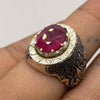 Pigeon Blood Red African Ruby Stone Sterling Silver 925 Ring Natural Real Genuine Original Ruby Ring Fine Gemstone Ring A+ Ruby Silver Ring