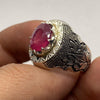 Pigeon Blood Red African Ruby Stone Sterling Silver 925 Ring Natural Real Genuine Original Ruby Ring Fine Gemstone Ring A+ Ruby Silver Ring