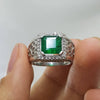 Original Indian Emerald Zamurd Stone Sterling Silver 925 Ring Real Zamurd Stone Ring Natural Emerald Stone Ring Fine Quality Emerald Ring