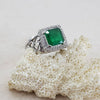 Original Indian Emerald Zamurd Stone Sterling Silver 925 Ring Real Zamurd Stone Ring Natural Emerald Stone Ring Fine Quality Emerald Ring