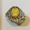 African Yellow Sapphire Ring Natural Yellow Sapphire Ring Original Yellow Sapphire African Pukhraj Gemstone Ring Mens Sapphire Silver Ring