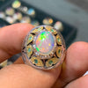 Natural Ethiopian Fire Water Opal Stone Sterling Silver 925 Ring Original Fire Opal Ring Real Water Opal Ring Genuine Ethiopian Opal Ring