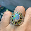 Natural Ethiopian Fire Water Opal Stone Sterling Silver 925 Ring Original Fire Opal Ring Real Water Opal Ring Genuine Ethiopian Opal Ring