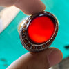 Pigeon Blood Red Yemeni Aqeeq Akik Haqeeq Stone SilverRing Natural Yamani Aqeeq Ring Real Original Genuine Yamani Akik Stone Ring Blood Red