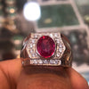 Natural African Ruby Yaqoot Stone Sterling Silver 925 Handmade Ring Original Ruby Ring Real Red Ruby Ring Genuine Ruby Fine Gemstone Ring