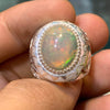 Original Ethiopian Fire White Opal Stone Ring Natural Opal Ring Real White Fire Opal Ring Opal Mens Ring Opal Fine Stone Ring Fire Opal