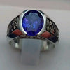 Royal Blue Ceylon Blue Sapphire Stone Silver Ring Natural Blue Sapphire Stone Ring Original Blue Sapphire Ceylon Ring Mens Sapphire Ring