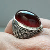 Original Yemeni Aqeeq Stone Sterling Silver Ring Shia Ring Muharram Real Genuine Yamani Akik Haqeeq Stone Ring Yamni Akik Ring in Silver