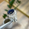 Dark Royal Blue Sapphire Neelam Stone Sterling Silver Ring Natural Sapphire Ring