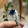 Dark Royal Blue Sapphire Neelam Stone Sterling Silver Ring Natural Sapphire Ring