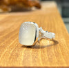 Original White Moonstone Sterling Silver Ring Real White Moonstone Silver Ring