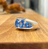 Natural Swiss London Blue Topaz Stone Silver Ring Real Topaz Ring Original Topaz