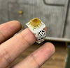 African Yellow Sapphire Stone Silver Ring Original Natural Sapphire Mens Ring