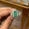 Natural Zambian Emerald Zamurd Stone Ring Real Zambian Emerald Ring Silver 925