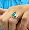 Natural Zambian Emerald Zamurd Stone Ring Real Zambian Emerald Ring Silver 925