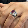 Natural African Ruby Ring Real Original Ruby Mens Ring Ruby Gemstone Silver Ring