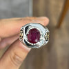 Natural African Ruby Ring Real Original Ruby Mens Ring Ruby Gemstone Silver Ring