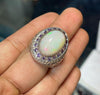 Mens Natural Ethiopian Fire Opal Stone Silver Ring Real Opal Ring Mens Opal Ring