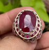 Natural African Ruby Ring African Ruby Stone Ring Genuine African Ruby Ring Mens