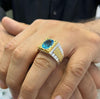 Swiss London Blue Topaz Stone Sterling Silver Ring Natural Topaz Ring Real Topaz